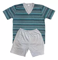 Pijama Hombre Verano Algodon Escote  V   Talle  54 56 58 60