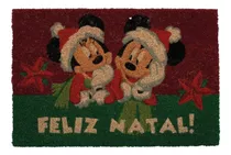 Capacho Fibra Natalino Mickey E Minnie 60x40cm 1021972