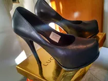Zapatos Stilettos Luciano Marra Cuero Negro
