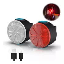 Kit Luces Bicicleta Luz Trasera Faros Led Casco Recargables