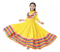 Vestido De Fiesta Étnico Mexicano For Niña