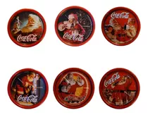Set De 6 Posa Vasos Metalicos Colección Coca Cola Años 90