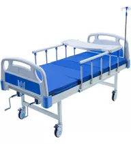 Cama Hospitalaria Manual Porta Suero Bandeja Colchon Camilla