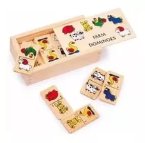 Juego De Domino De Animales Juguete Diadactico Madera Niños