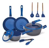 Juego De Sartenes Flavorstone Light Grande Set 10 Piezas Color Azul