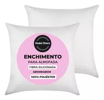 Kit 2 Refil Enchimento 40x40 Almofada Fibra Siliconada 250g