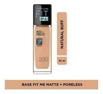 Base De Maquillaje Líquida Maybelline Fit Me Matte + Poreless- Base De Maquillaje Maybelline Fit Me Matte + Poreless De 30ml Tono 230 Natural Buff - 30ml 30g