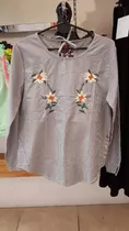 Blusa/camisa Rayada - Bordada - Botones
