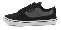 Zapatilla Urbana Económica Lona Negra/gris 35 Al 44