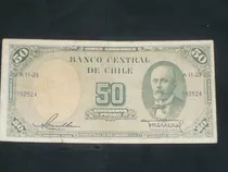 !!! Antiguo Billete Chileno 50 Pesos Imperdibles !!!
