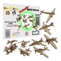 Brinquedo Quebra Cabeça 3d Coleção Mini Piloto Mdf