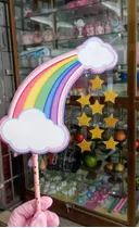 Cake Topper Arcoiris Unicornios, Topper Para Torta