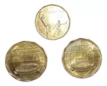 3 Monedas Doradas Mundial Argentina 78, 2 De 100 Y Una De 20