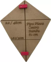 Gabarito De Madeira Para Confecção De Pipa Pizza 60 Cm