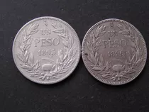 Pesos Chilenos De Plata Siglo Xix, 1895 Y 1896