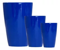 Kit 3 Vasos Fibra De Vidro Estilo Vietnamita 70cm 50cm 44cm