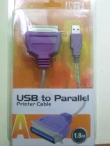 Cable Usb Macho A 36pin Hembra 1.8m Impresora Matric