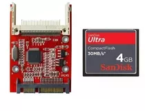 Kit Adaptador Conversor Sata + Cf Compact Flash Sandisk 4gb