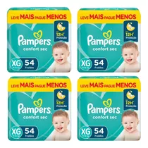 Kit 4 Fraldas Pampers Confort Sec Tamanho Xg 216 Unidades