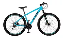 Bicicleta Aro 29 Ksw Alumínio 24 Vel Freio A Disco Mec Mtb Cor Azul Pantone Com Preto Tamanho Do Quadro 15