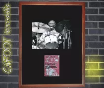 Cuadro Art Blakey Foto Con Firma Y Entrada Concierto