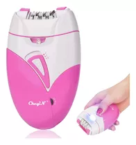 Depiladora Eléctrica Portátil Recargable Con Luz, Rosa