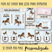 Candy Bar Mini Kit Imprimible Caballo Mod.5 Cumple Caballos