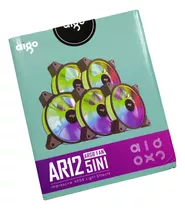 Kit 5 Fans Ventoinhas Aigo Argb Ar12 Preto Controladora 5v