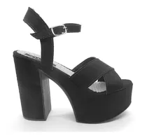 Sandalias Plataforma Mujer Vestir Noche Taco Ancho 12 Cm 