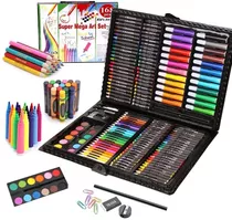 Kit Set Estuche De Arte Colores Acuarelas Pastel Crayolas 