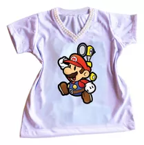 Camiseta Camisa Personalizada Infantil Do Super Mario Mod54