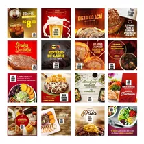 Pack 60 Artes Alimentação, Comidas Editáveis Photoshop