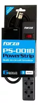 Supresor Pico De 6 Tomas Forza Negro 220v Fps-005b