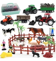 Granja Divertida Figuras Y Tractor De Juguete Con Remolque P