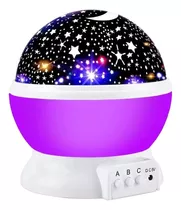Lámpara Giratoria Proyector Lunas Estrellas Juguete Niños Color De La Estructura Morado