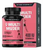 Multivitaminico De Mujer Con 23 Ingredientes + Vitamina D3 | Sin Saborizante | Suplemento Alimenticio | 60 Cápsulas