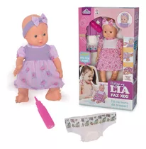 Brinquedo Boneca Bebê Lia Faz Xixi Criança Bebê Baby Bonecas