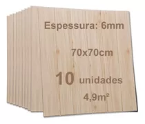 10 Placas Painel 3d Espuma Autocolante Madeira 70x70cm 6mm