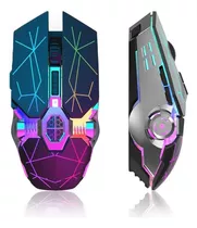 Mouse Para Jogos Sem Fio Recarregável Rgb Silencioso