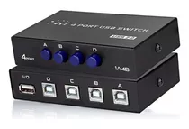 Switch Hub Switcher Abs 4 Port Usb2.0 Tipo-b Impressora Knup