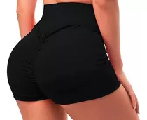 Short Biker Push Up Con Frunce Cola Deportivo Spandex Corto