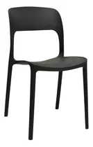 Silla Polipropileno Fija De Diseño Obi Bonno Negro