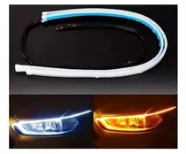 Kit 2 Tiras Led Secuencial Blanco Ambar Universal 60cm Auto