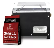 Caja China Mini Inox+ Parrilla De Varillas+carbón- Grillcorp Color Negro