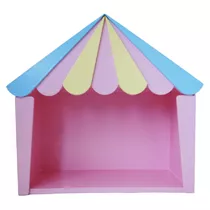 Mini Tenda Circo Rosa Bb Azul Amarelo Candy Festa Decor Mdf