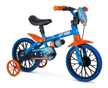 Bicicleta Bike Aro 12 Absolute Infantil Kids Tubarão Rodinha Cor Azul/laranja Tamanho Do Quadro 45 Cm