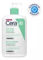 Gel Cerave Limpiador Espumoso Piel Normal A Grasa Sin Perfume De 473 Ml