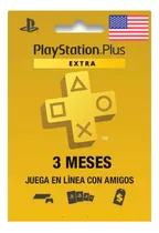 Tarjeta Psn Playstation Plus Extra 3 Meses Region Usa