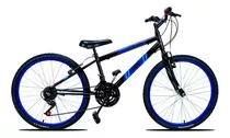 Bicicleta  De Passeio Forss Urbana Spike Aro 24 18v Freios V-brakes Câmbios Index 3v Y Index 6v Cor Preto Com Descanso Lateral