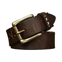 Cinturon De Cuero Genuino 3,8 Cm